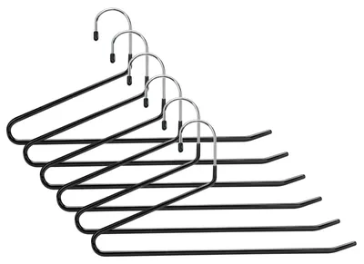 Immagine prodotto di Set di 6 appendiabiti per pantaloni con rivestimento antiscivolo e apertura su un lato