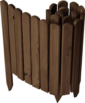 Produktbild von Garronda Beeteinfassung Holz Rollzaun Gartenzaun imprägniert Flexibler Rollborder Rasenkante Länge: 100 cm (Dunkelbraun, Höhe: 40 cm)