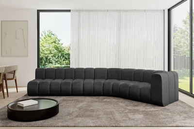 Produktbild von ALTDECOR Modulares Sofa Ecksofa in L-Form - Karex-L2 - 399x194x70 cm Schwarz - Corner modular Sofa Eckcouch Couch Wohnlandschaft Cauchsofa Bodensofa Polstersofa