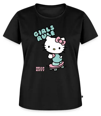 Produktbild von Spreadshirt Hello Kitty Auf Skateboard Girls Rule Frauen Premium T-Shirt, 4XL, Schwarz
