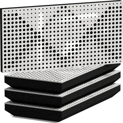 Obrázok produktu pre 4-balenie – Úzky zvukovo izolačný akustický difúzny panel WILDS-H | 25 x 50 cm | Reflexia | Hrúbka – Farba: [33 mm | Lesklý biely plast]
