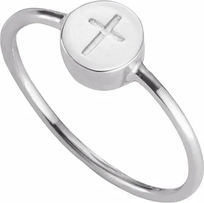 Produktbild von cai Ring 925/- Sterling Silber rhodiniert Kreuz
