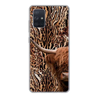 Produktbild von MuchoWow® Handyhülle Schutzhülle Hülle für Samsung Galaxy A51 Schottischer Highlander - Kuh - Pantherdruck Silikon Softcase Handy Hülle - Schutzabdeckung