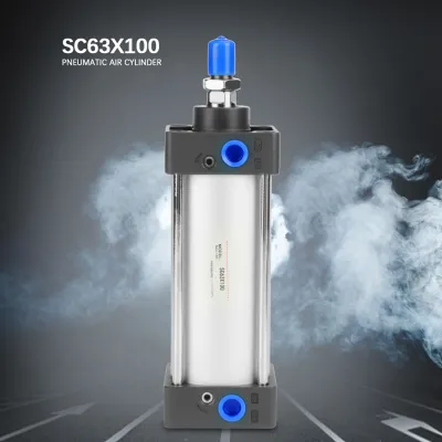 Obrázek produktu pro 63mm vrtání 100mm zdvih Pneumatický pístový válec s šroubovanou pístní tyčí Dvojitý účinek