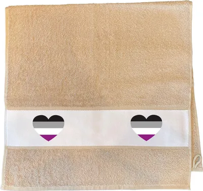 Produktbild von Huuraa Handtuch Asexuelle Pride Flagge LGBTQ Herz 50x100cm Sand Baumwolle Handtuch Geschenkidee