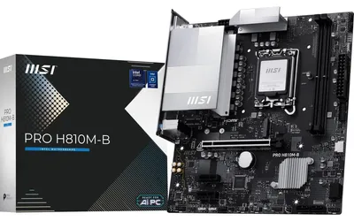 Obrázek produktu pro MSI PRO H810M-B, Intel, LGA 1851 (Socket V1), Intel Core Ultra (Series 2), DDR5-SDRAM, 128 GB, Non-ECC