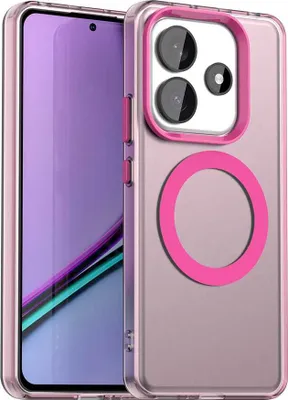 Image de Etui pour Xiaomi Redmi Note 14 5G, compatible MagSafe, étui fin semi-transparent mat et antichoc Rouge