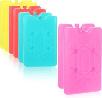 Image de Compresses réfrigérantes plates, 8 pièces multicolores, pour sacs isothermes