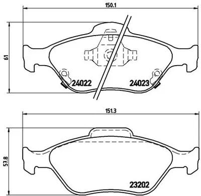 Produktbild von Brembo Bremsbelagsatz, Scheibenbremse Vorderachse P 83 085
