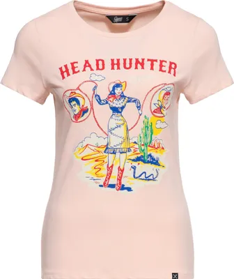 Produktbild von QUEEN KEROSIN Print T-Shirt Im Western-Style Head Hunter Rosa L