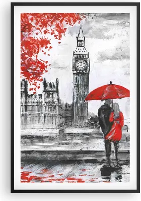 Produktbild von Gerahmtes Poster - Schwarzer Rahmen - London Architektur big ben - 61x91,5 cm - Wand Bild - Wanddeko - Wandbilder - Wandposter - Bilderrahmen - Bilder - Kunstdruck - Wandbild - P2BPA61x91-3153