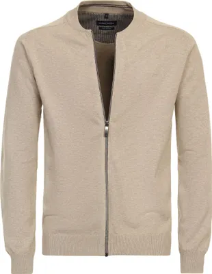 Image de CASAMODA Hommes Cardigan Zipper Coton Regular Beige S