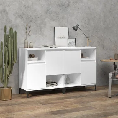 Produktbild von The Living Store Sideboards 2 Stk. Weiß 60x35x70 cm Holzwerkstoff