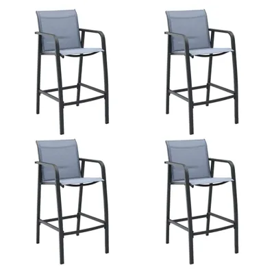 Image de Chaises de bar de jardin lot de 4 Gris Txtilène