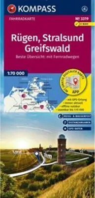 Immagine prodotto di Carta ciclistica KOMPASS 3319 Rügen, Stralsund, Greifswald 1:70.000