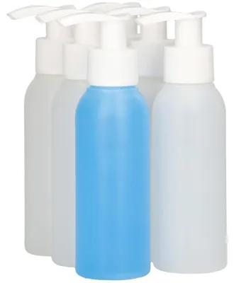Productafbeelding van Set van 6 Ronde Plastic Flesjes met Dispenserpomp