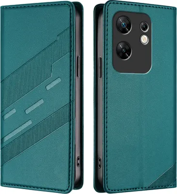 Produktbild von Hülle für Infinix Zero 30 4G, Kunstleder Brieftaschen Handyhülle mit Kartenfach und Standfunktion Grün
