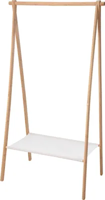 Produktbild von Stojací bambusový věšák na oblečení + textilní police, 86 x 57 x 155 cm