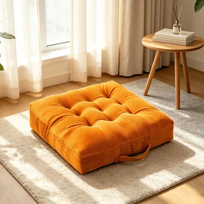 Stuhlkissen 40x40 cm, 10 cm dick, PP-Baumwolle, orange