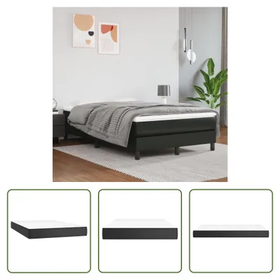 Image de The Living Store Matelas à ressorts ensachés Noir 120x200x20 cm Similicuir