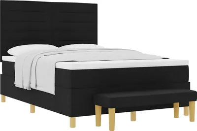 Obrázok produktu pre vidaXL Boxspringová posteľ s čelom, čierna, 200 x 140 cm, látka