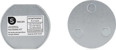 Produktbild von Smartwares RMAG60 Magnetbefestigungsset für Rauchmelder, Silber, Stahl