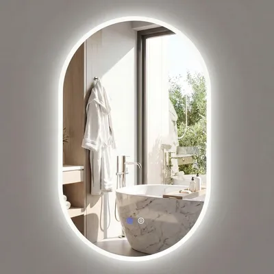 Produktbild von LED-Badezimmerspiegel mit Antibeschlagfunktion, 3 Farbmodi, 80 x 50 cm