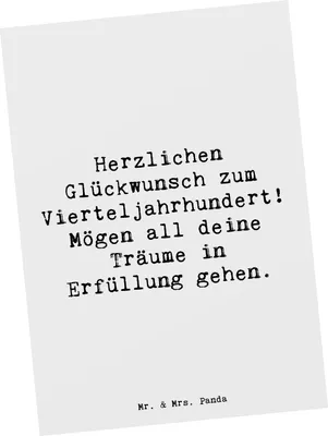 Produktbild von Mr. & Mrs. Panda Grußkarte Spruch 25. Geburtstag Freude - Weiß - Geschenk, Ansichtskarte, magischer Moment, Postkarten, bildkarte, Alter, Postkarte, Erinnerungen