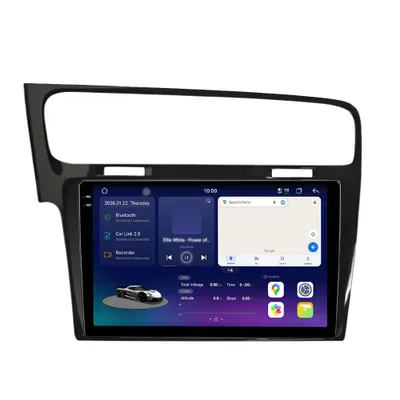 Zdjęcie produktu dla Radio samochodowe Android z wyświetlaczem 2K, przeznaczone do VW Golf 7 (2013-2017), z funkcjami CarPlay, Android Auto, wbudowaną nawigacją, Bluetooth, sterowaniem z kierownicy, GPS oraz pamięcią 6+128GB i modułem 4G LTE