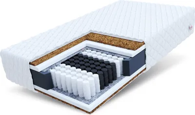 Produktbild von Matratze 90x200 cm MERANO 7 Zonen H4 Taschenfederkern Kokos HR Schaum Höhe ca. 19 cm Matratzenbezug Premium Jersey