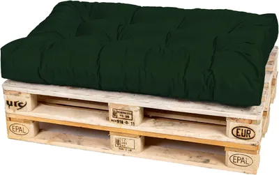 Produktbild von TexDeko Garden Palettenkissen 120x80x18cm gesteppt wasserabweisend UV-beständig, Dunkelgrün