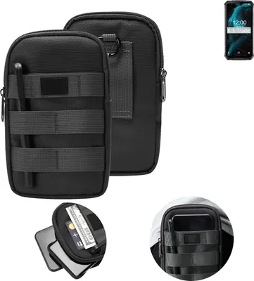 Produktbild von K-S-Trade Holster Gürtel Tasche kompatibel mit Doogee S68 Handy Tasche Schutz Hülle dunkel-grau viele Fächer, 1x