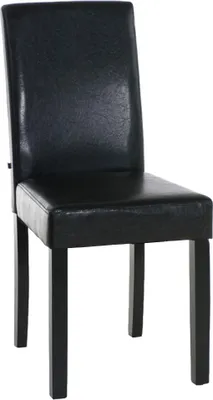 Produktbild von CLP Esszimmerstuhl Ina Kunstleder mit hoher Rückenlehne braun Gestell Farbe schwarz