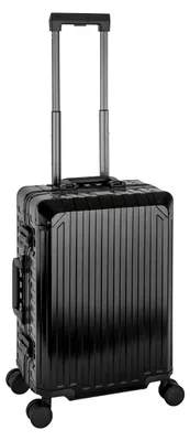 Produktbild von 100% Aluminium Handgepäck-Koffer Tokyo · hochwertige Aluminium Legierung mit 4 Rollen und zweifachem TSA-Zahlenschloss · Vol. 41,5L - schwarz 4X Silent Move Doppelrollen