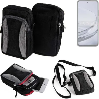 Produktbild von K-S-Trade Holster Schutz Hülle kompatibel mit ZTE Axon 60 Handy Hülle Gürteltasche Umhängetasche mit Zusatzfach schwarz