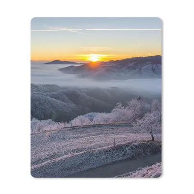 Produktbild von MuchoWow® Mauspad Mousepad Winter - Berge - Sonne - Abend 19x23 cm - Mousepads - Maus Mat - Pad - Mausunterlage - Mauspads - Spielen