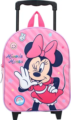 Immagine prodotto di Disney Minnie Mouse valigia trolley zaino scuola rosa con ruote e cinghie regolabili