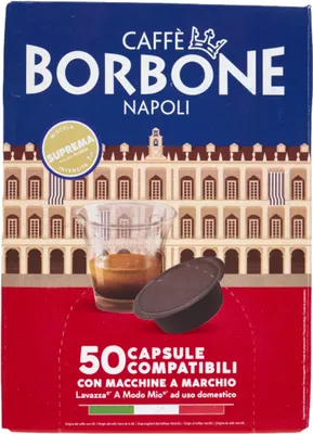 Image de Capsules Borbone Suprema, compatibles avec les machines A Modo Mio, boîte de 50