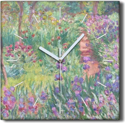 Produktbild von Coloray Hodiny Unikátní 30x30 cm  Tiché hodiny Pro obývací pokoj a kuchyň Nástěnné hodiny Plátno Černé ručičky hodin - Zahrada v Giverny Monet