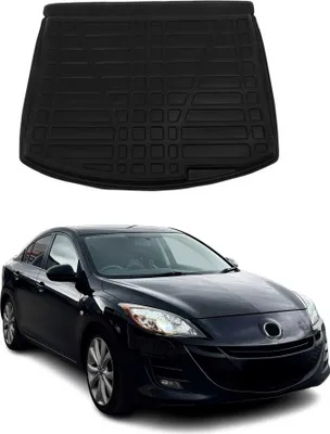 Produktbild von Kofferraumwanne Laderaumwanne für Mazda 3 Schrägheck 2009-2012 Gummi TPE Schwarz