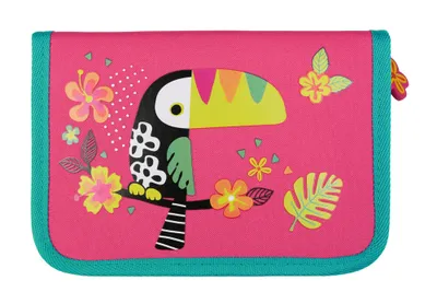 Produktbild von BAMBINO Federmäppchen Federmappe Schülermäppchen Federtasche TUKAN leicht bunt rosa Kinder Mädchen