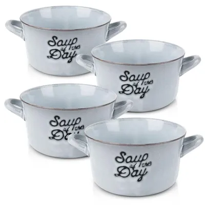 Produktbild von SIAKI Collection | Suppentassen Keramik - 4er Set - Suppenschüsseln Blau 600 ml