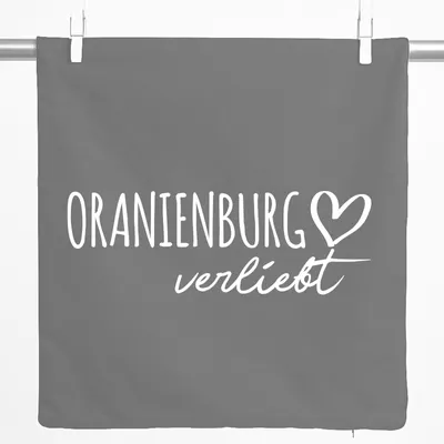 Produktbild von Huuraa Kissenbezug Oranienburg verliebt 40x40cm Steel Grey Baumwolle Dekokissenbezug Geschenkidee