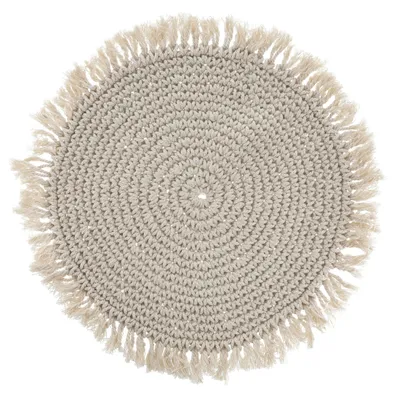 Macramé Platzset rund Ø 38 cm creme – Tischset Boho