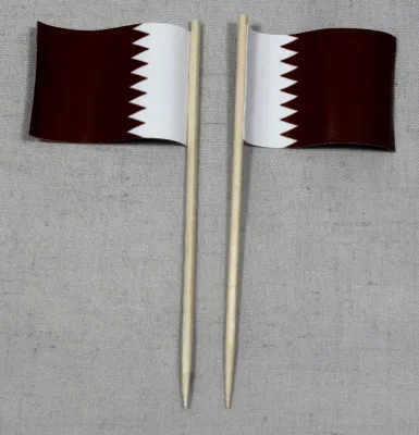 Produktbild von Party-Picker Flagge Katar Qatar Papierfähnchen in Spitzenqualität 25 Stück Beutel