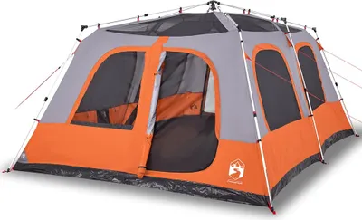 Produktbild von vidaXL Kuppel-Familienzelt 10 Personen Grau und Orange Quick Release