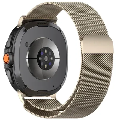 Produktbild von Für Samsung Galaxy Watch 8 / 8 Classic Milan Metall Stahl Mesh Armband mit Magnetverschluss Beige