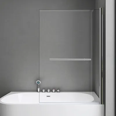 Produktbild von doporro Duschwand für Badewanne Badewannenaufsatz 90x140cm Duschabtrennung 6mm ESG-Sicherheitsglas inkl. NANO-Beschichtung Badewannenfaltwand