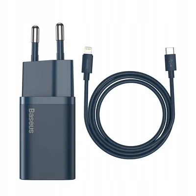 Produktbild von Wall Charger Baseus Super Si, 20W, 3A, 1 x USB-C, with Lightning Cable, Blue TZCCSUP-B03