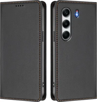 Image de Etui en cuir pour Tecno Camon 40 Pro 4G, étui magnétique en cuirPolyuréthaneavec support Noir